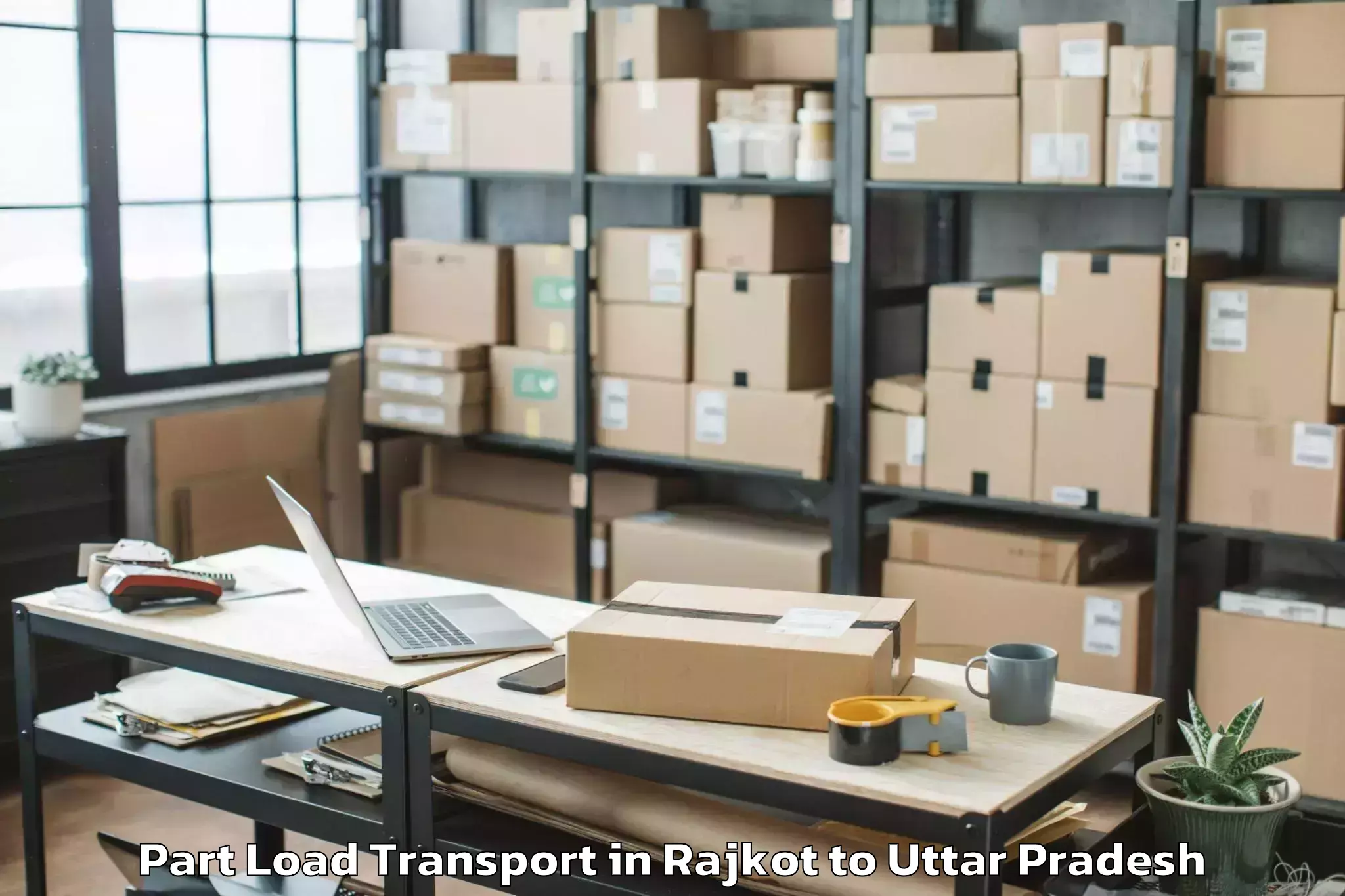 Book Rajkot to Domariyaganj Part Load Transport Online